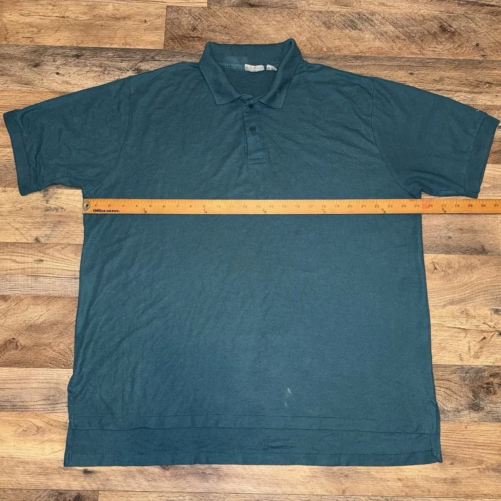 Vintage 1970s Levi's Polo Shirt Mens 2X Single Stitch Short Sleeve Green